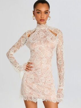 Retrofête Gilana White Lace Mini Dress NWT Bridal Bachelorette